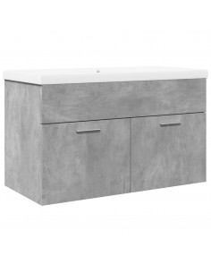 Mobile da Bagno con Lavabo Integrato Grigio Cemento 2