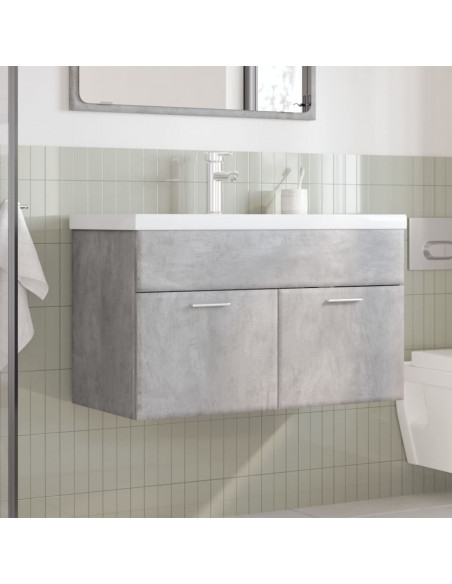 Mobile da Bagno con Lavabo Integrato Grigio Cemento