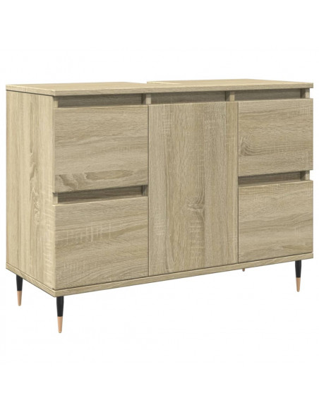 Mobile da Bagno Rovere Sonoma 80x33x60 cm in Legno Multistrato