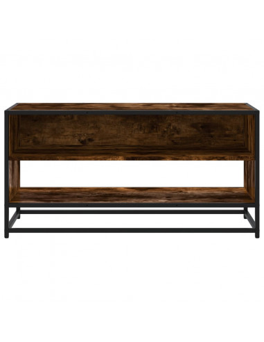Mobile TV Rovere Fumo 91x40x46 cm Legno Multistrato e Metallo