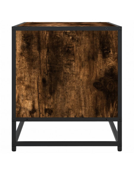 Mobile TV Rovere Fumo 91x40x46 cm Legno Multistrato e Metallo