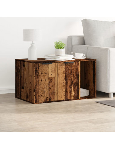 Recinto Lettiera Gatti Legno Vecchio 80x50x45 cm in Truciolato