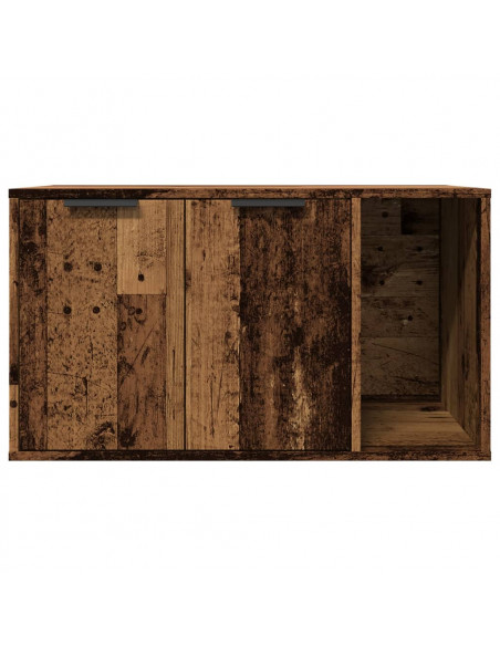 Recinto Lettiera Gatti Legno Vecchio 80x50x45 cm in Truciolato