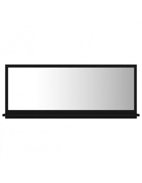 Specchio da Bagno Nero 90x10,5x37 cm in Legno Multistrato