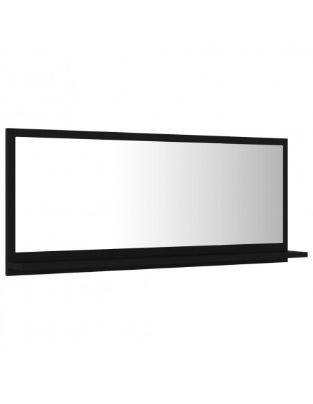 Specchio da Bagno Nero 90x10,5x37 cm in Legno Multistrato