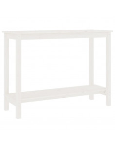 Tavolo Consolle Bianco 110x40x80 cm in Legno Massello di Pino 2
