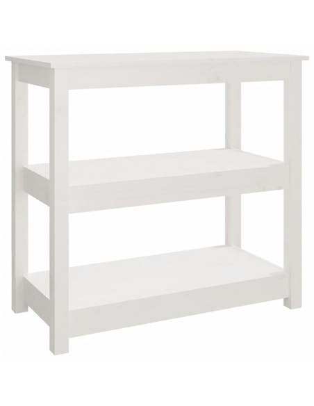 Tavolo Consolle Bianco 80x40x74 cm in Legno Massello di Pino