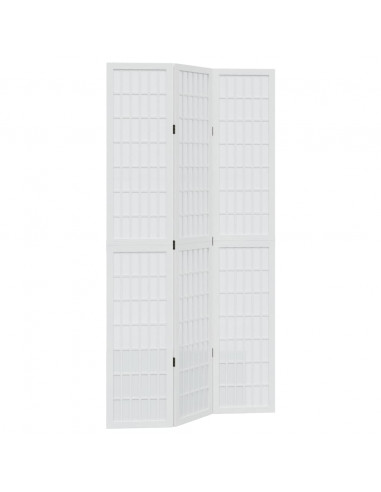 Divisorio Ambienti 3Pannelli Bianco Legno Massello di Paulownia