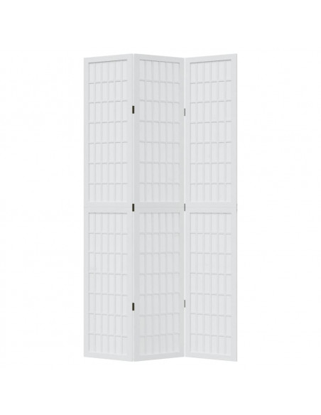 Divisorio Ambienti 3Pannelli Bianco Legno Massello di Paulownia