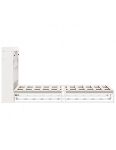 Letto Libreria senza Materasso Bianca 90x200 cm Legno di Pino