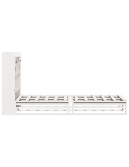 Letto Libreria senza Materasso Bianca 90x200 cm Legno di Pino