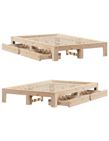 Giroletto senza Materasso 120x190 cm in Legno Massello di Pino