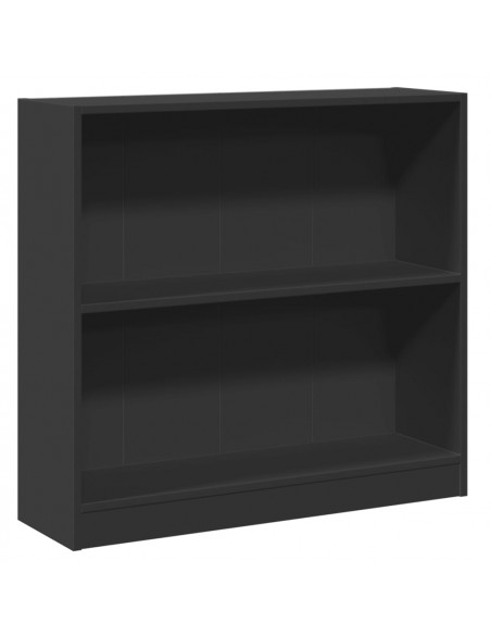 Libreria Nera 80x24x75 cm in Legno Multistrato