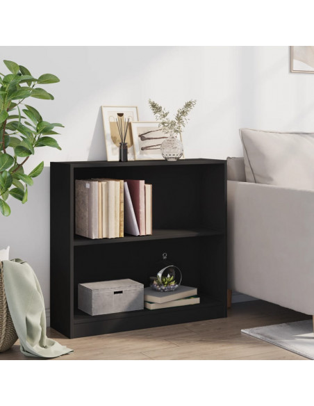 Libreria Nera 80x24x75 cm in Legno Multistrato