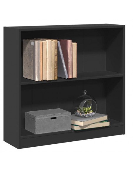 Libreria Nera 80x24x75 cm in Legno Multistrato