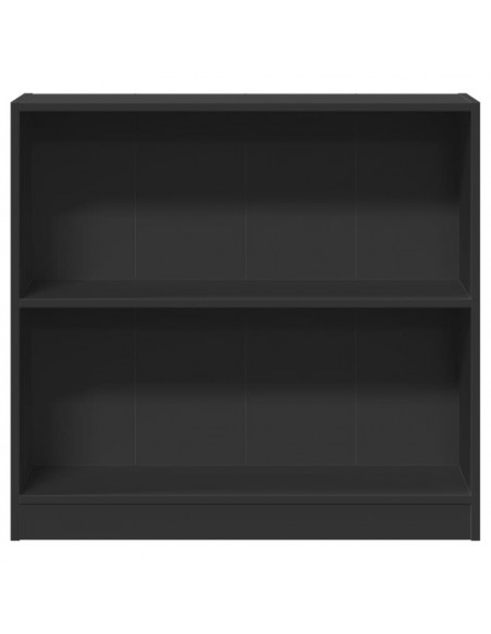 Libreria Nera 80x24x75 cm in Legno Multistrato
