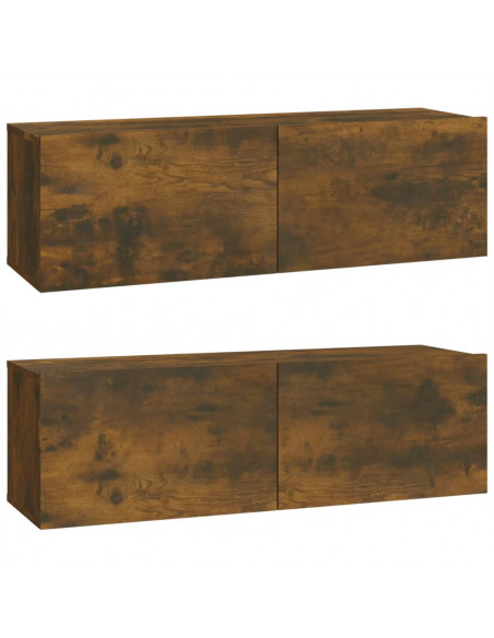 Set di Mobili Porta TV 6 pz Rovere Fumo in Legno Multistrato