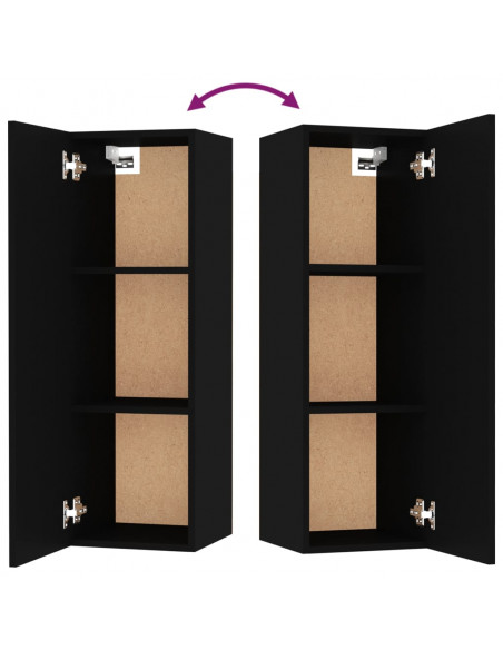 Set Mobili Porta TV 8pz Nero in Legno Multistrato