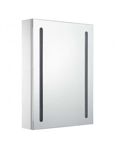 Armadietto Bagno con Specchio e LED 50x13x70 cm