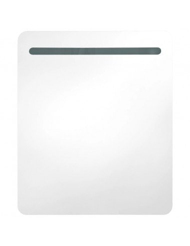 Armadietto Bagno con Specchio e LED 68x9x80 cm