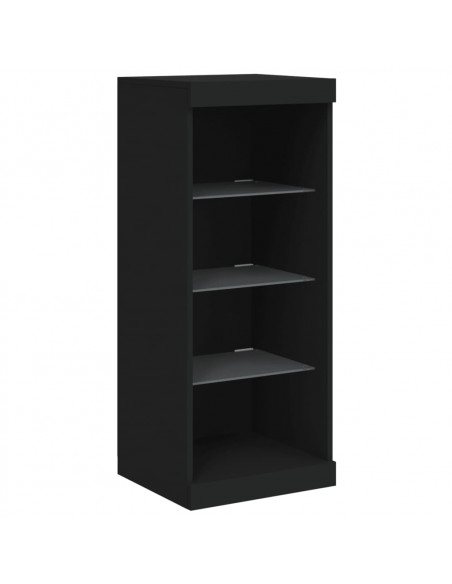 Credenze con Luci LED 3 pz Nere in Legno Multistrato