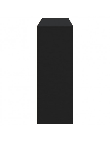 Credenze con Luci LED 3 pz Nere in Legno Multistrato