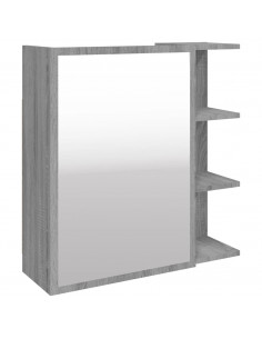 Mobile da Bagno a Specchio Grigio Sonoma 62,5x20,5x64 cm Legno 2