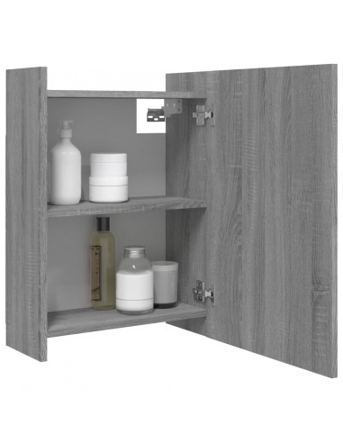 Mobile da Bagno a Specchio Grigio Sonoma 62,5x20,5x64 cm Legno