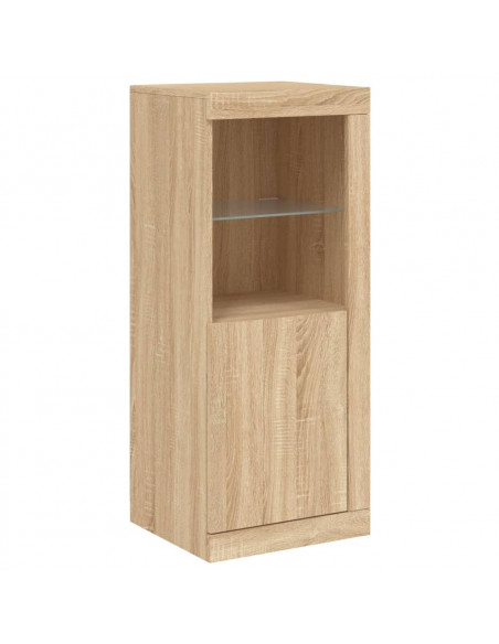 Credenze con Luci LED 3 pz Rovere Sonoma in Legno Multistrato