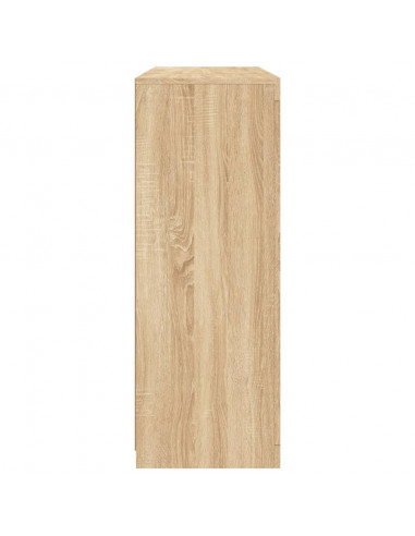 Credenze con Luci LED 3 pz Rovere Sonoma in Legno Multistrato