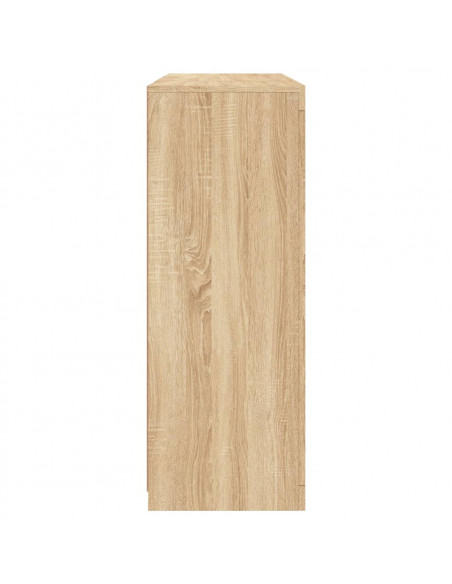 Credenze con Luci LED 3 pz Rovere Sonoma in Legno Multistrato