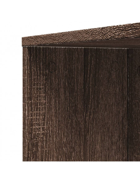 Armadietto da Bagno Stretto con Ruote Rovere Marrone Truciolato