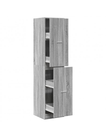 Armadietto da Farmacia Grigio Sonoma 40x41x174,5 cm Truciolato
