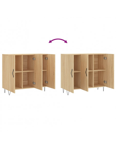 Credenza Rovere Sonoma 90x34x80 cm in Legno Multistrato