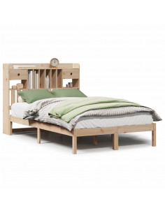Letto Libreria senza Materasso 135x190 cm in Legno di Pino 2