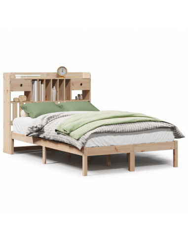 Letto Libreria senza Materasso 135x190 cm in Legno di Pino
