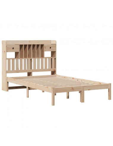 Letto Libreria senza Materasso 135x190 cm in Legno di Pino