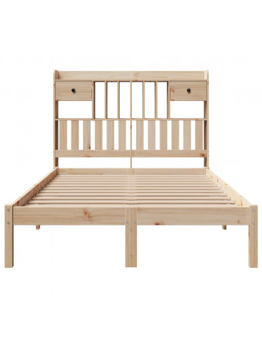 Letto Libreria senza Materasso 135x190 cm in Legno di Pino