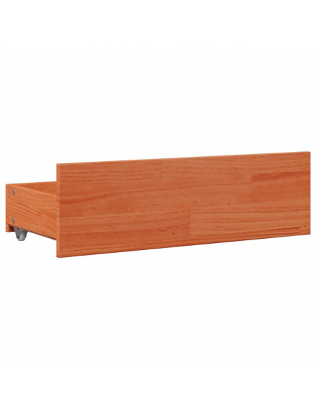Letto Libreria senza Materasso Marrone Cera 140x190 cm in Pino