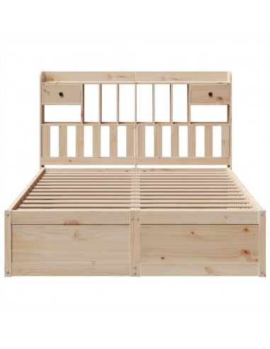 Letto senza Materasso 140x190 cm in Legno Massello di Pino