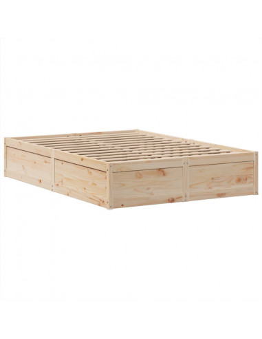 Letto senza Materasso 140x190 cm in Legno Massello di Pino