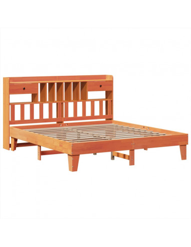 Letto senza Materasso Marrone Cera 180x200 cm in Legno di Pino