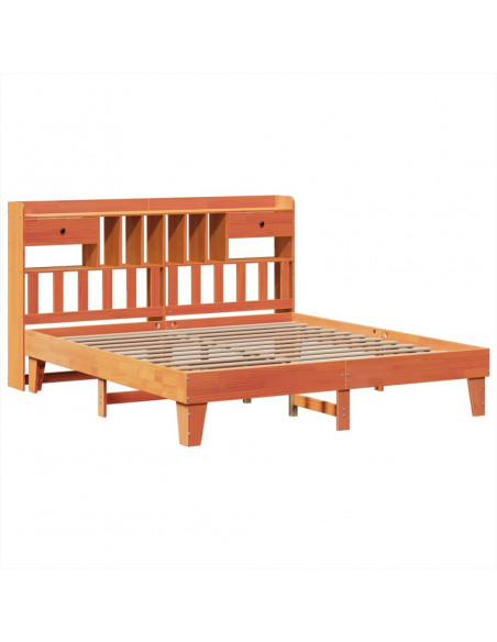 Letto senza Materasso Marrone Cera 180x200 cm in Legno di Pino