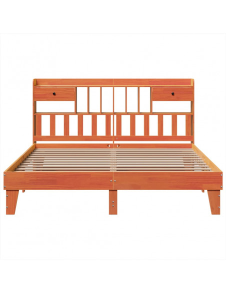 Letto senza Materasso Marrone Cera 180x200 cm in Legno di Pino