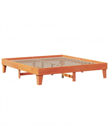 Letto senza Materasso Marrone Cera 180x200 cm in Legno di Pino