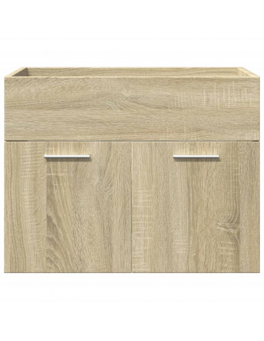 Set Mobili da Bagno 4 pz Rovere Sonoma in Legno Multistrato