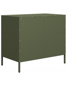 Credenza Verde Oliva 68x39x58,5 cm in Acciaio Laminato a Freddo 2