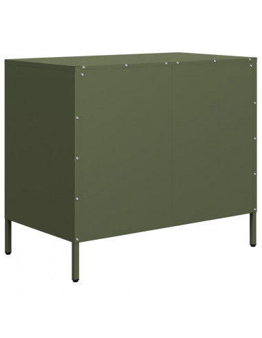 Credenza Verde Oliva 68x39x58,5 cm in Acciaio Laminato a Freddo