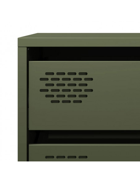 Credenza Verde Oliva 68x39x58,5 cm in Acciaio Laminato a Freddo