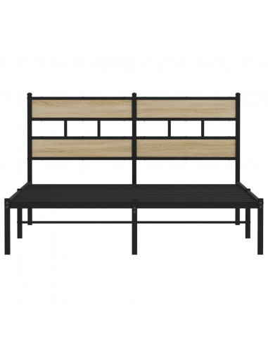 Giroletto senza Materaso in Metallo Rovere Sonoma 140x190 cm